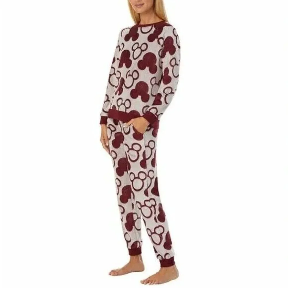 Disney Women's Mickey Mouse 2 Piece Fleece Pajama Loungewear Set  Size XXL Red - Picture 15 of 16